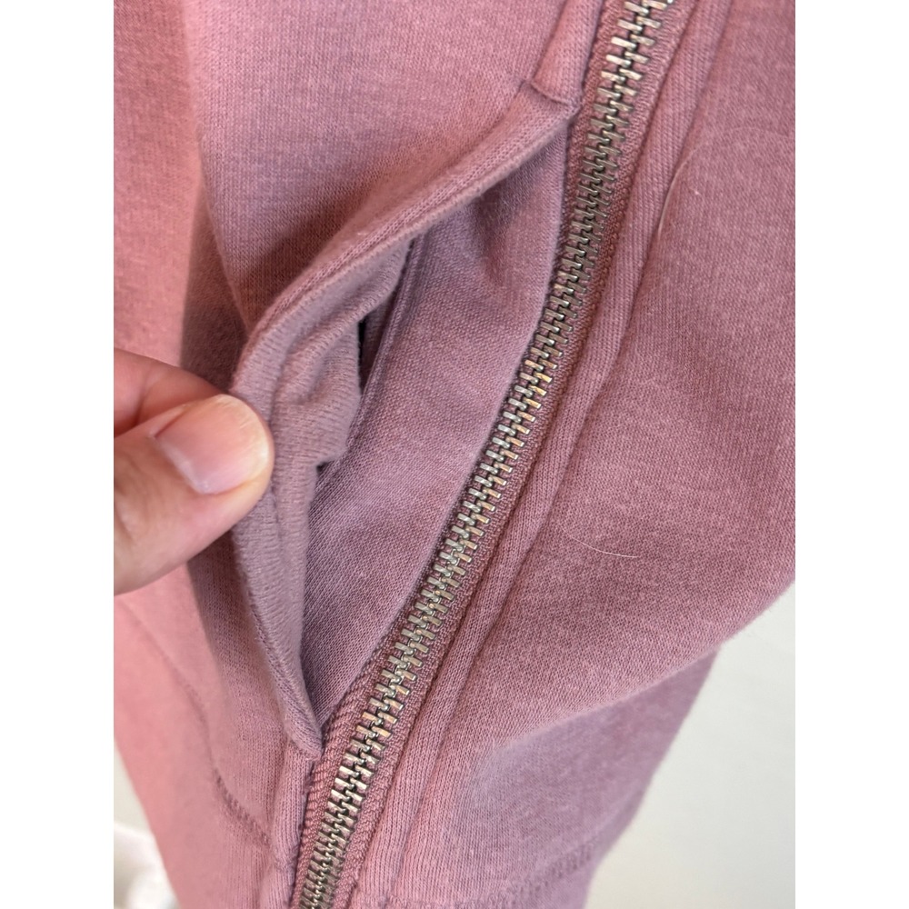 Athleta Mock Neck Side Zip Sweatshirt Mauve Womens Small Pullover Fleece Pockets - Picture 5 of 9